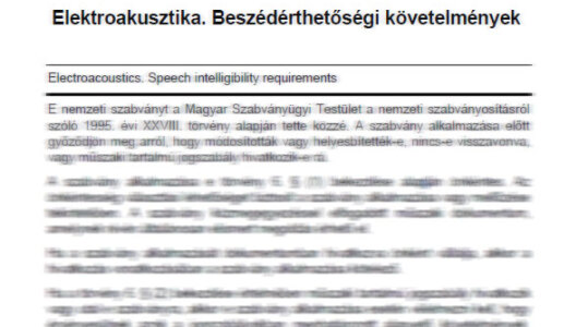 Megjelent a magyar elektroakusztikai szabvány: MSZ 2082:2020